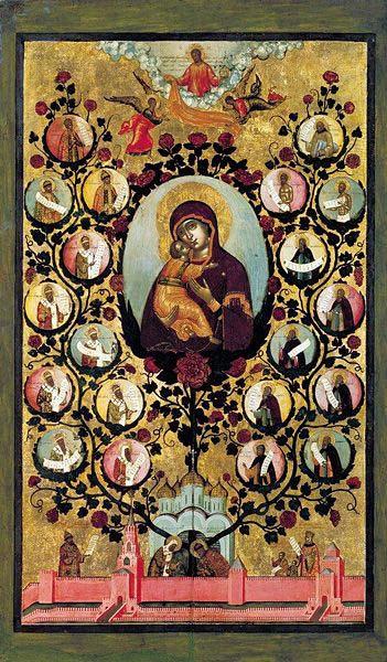 Simon Ushakov Praise to Icons of Virgin Mary of Vladimir. oil painting picture